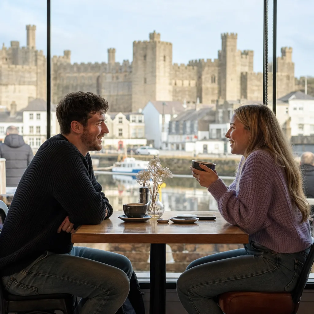 Visitors arriving at Galeri Caernarfon for a relaxed evening out